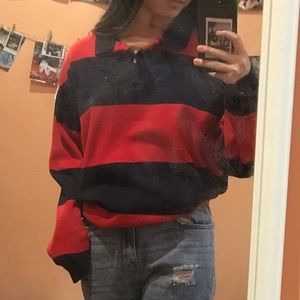 Vintage stripped button sweater